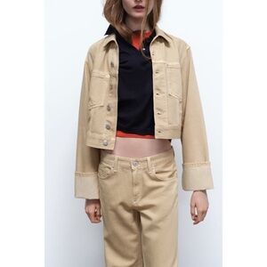 Zara Softest Crop Jean Jacket Oversized NWOT S Bloggers Mango Anthropologie